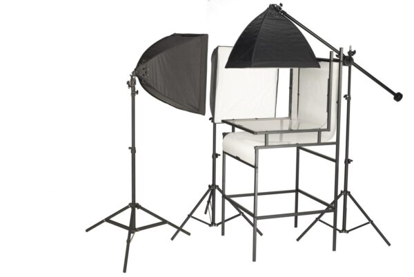 24 Shooting Table Kit with Floor Stand and Three Light LED Softboxes - Image 3