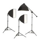 24 Shooting Table Kit with Floor Stand and Three Light LED Softboxes