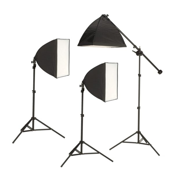 24 Shooting Table Kit with Floor Stand and Three Light LED Softboxes - Image 2