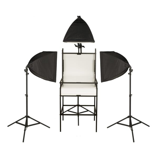 24 Shooting Table Kit with Floor Stand and Three Light LED Softboxes